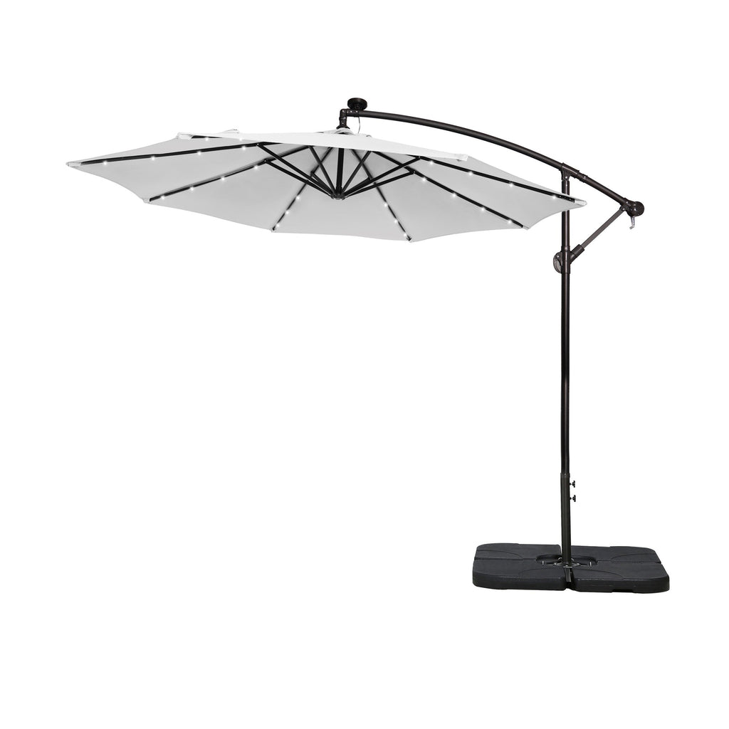 10 Ft. Solar Power Lighted Patio Umbrella with Base Stand