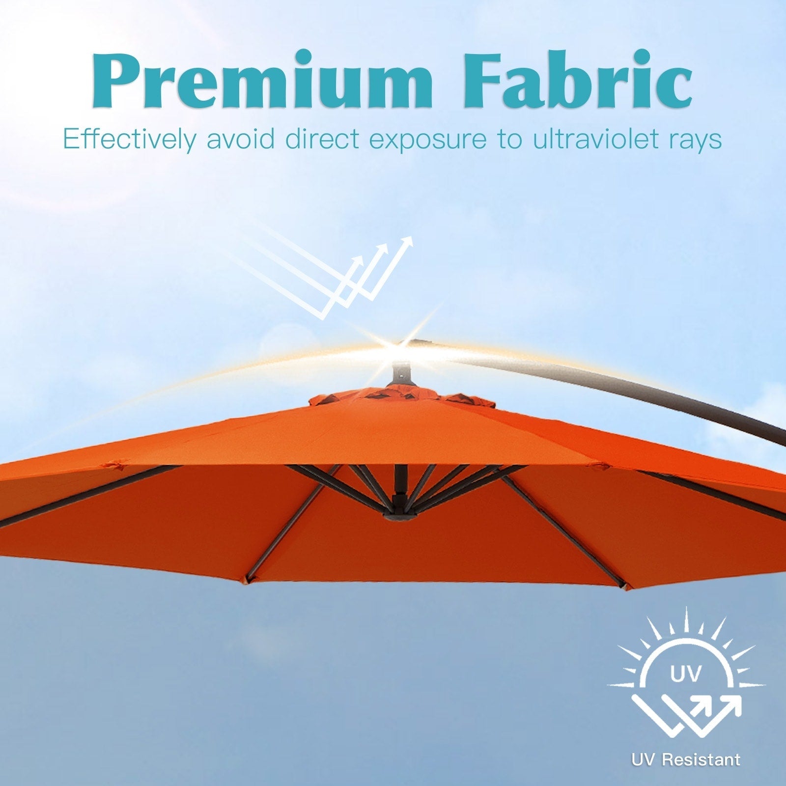 10 ft Steel Crank-lift Cantilever Umbrella With Weighted Base