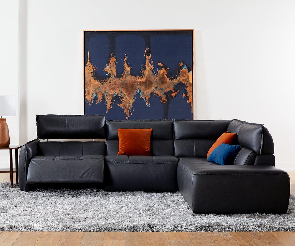 Carson Leather Power Reclining Sectional