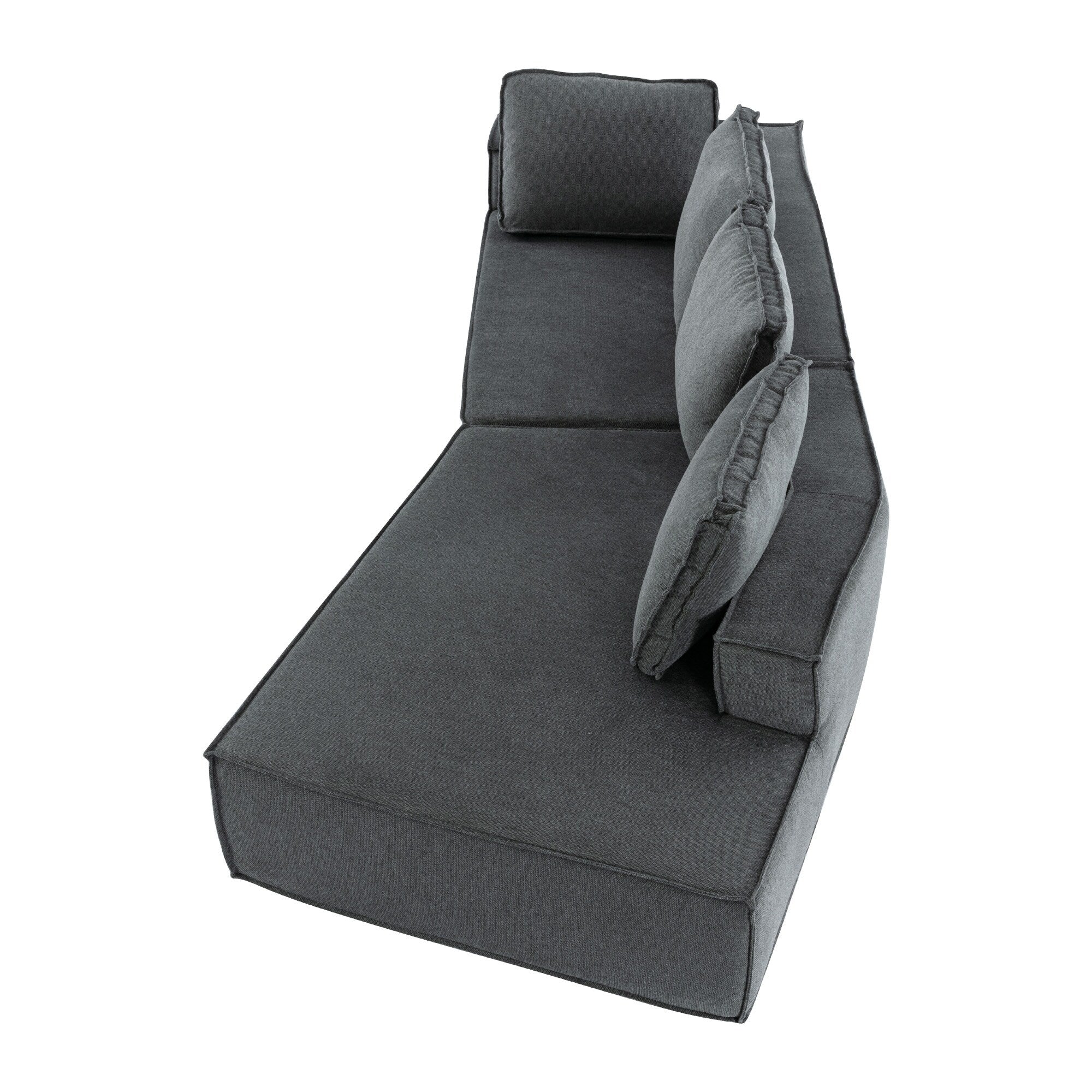 125 Stylish Chaise Lounge Modern Indoor Lounge Sofa Sleeper Sofa with Clean Lines for Living Room, Beige