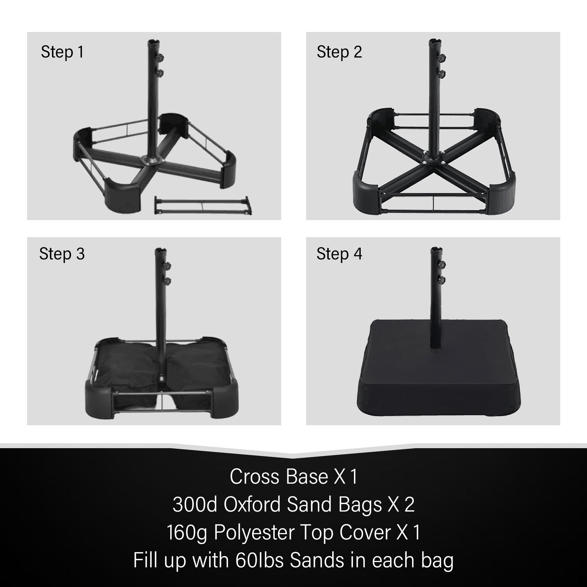 15-foot Rectangular Crank Double-sided Outdoor Market Umbrella Solar LED Lighted Patio Umbrella with Base Included