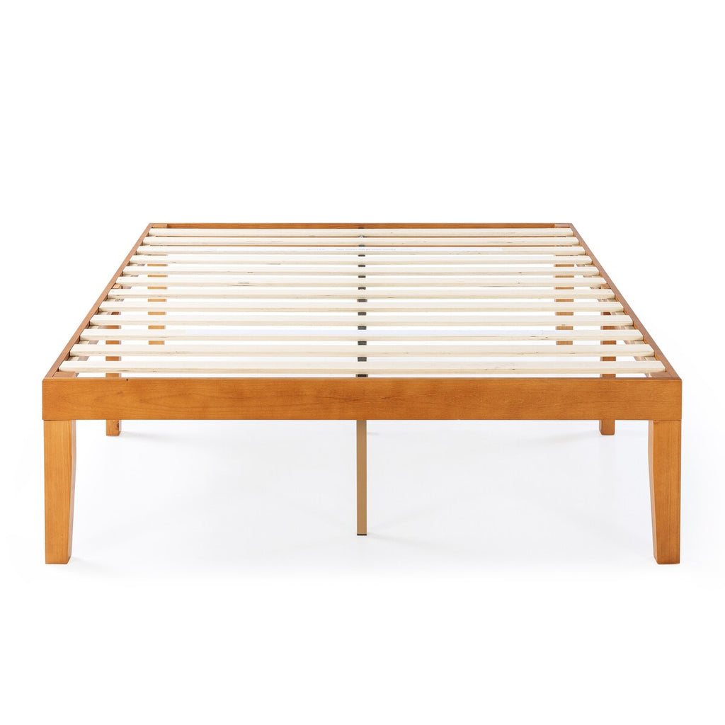 16 Inch Classic Solid Wood Platform Bed Frame in Multiple Finishes