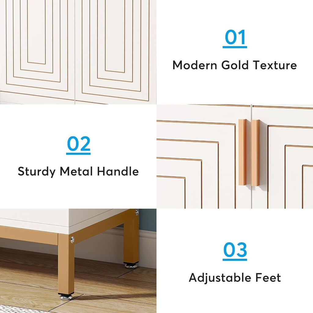 20 Pairs Modern Shoe Storage Cabinet with Doors, 6-Tier Freestanding Entryway Shoe Organizer Rack