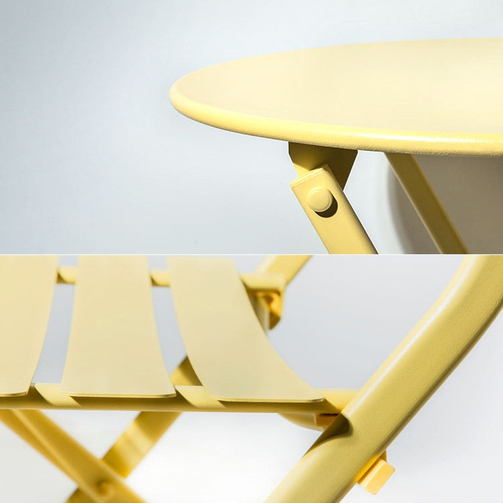 3-Piece Minimalist Patio Bistro Set of Foldable Round Table & Chairs - 3-Piece-Patio-Bistro-Set