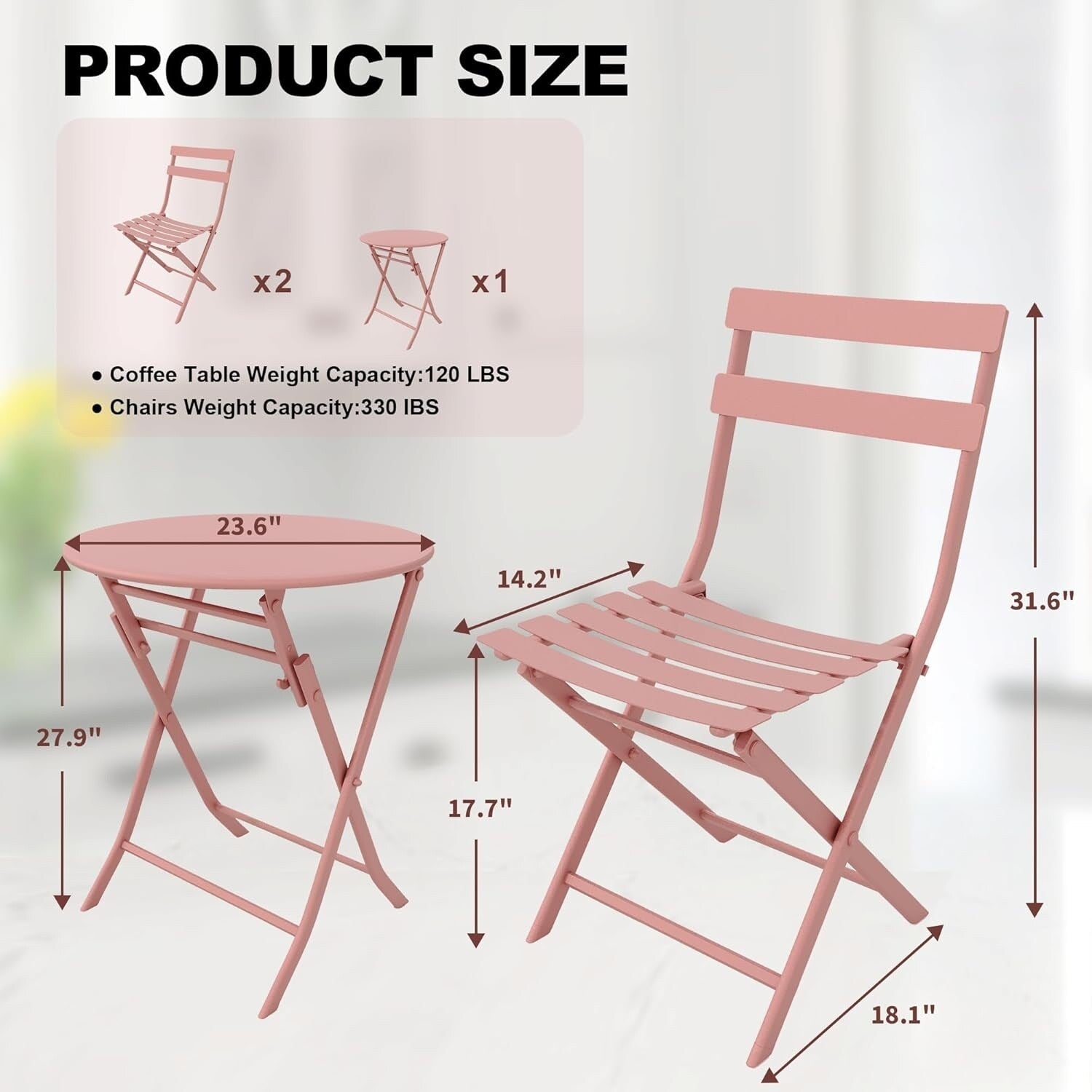 3 Pieces Patio Bistro Sets