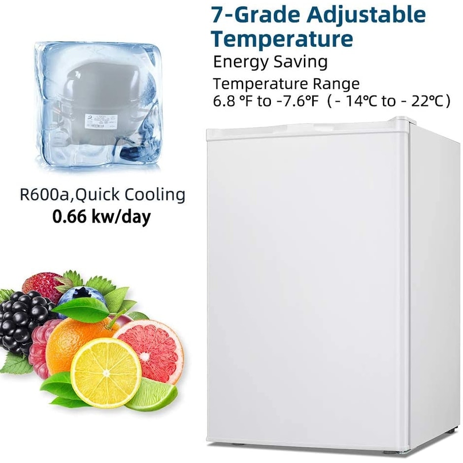 3.0 Cu.ft Compact Upright Freezer with Reversible Single Door