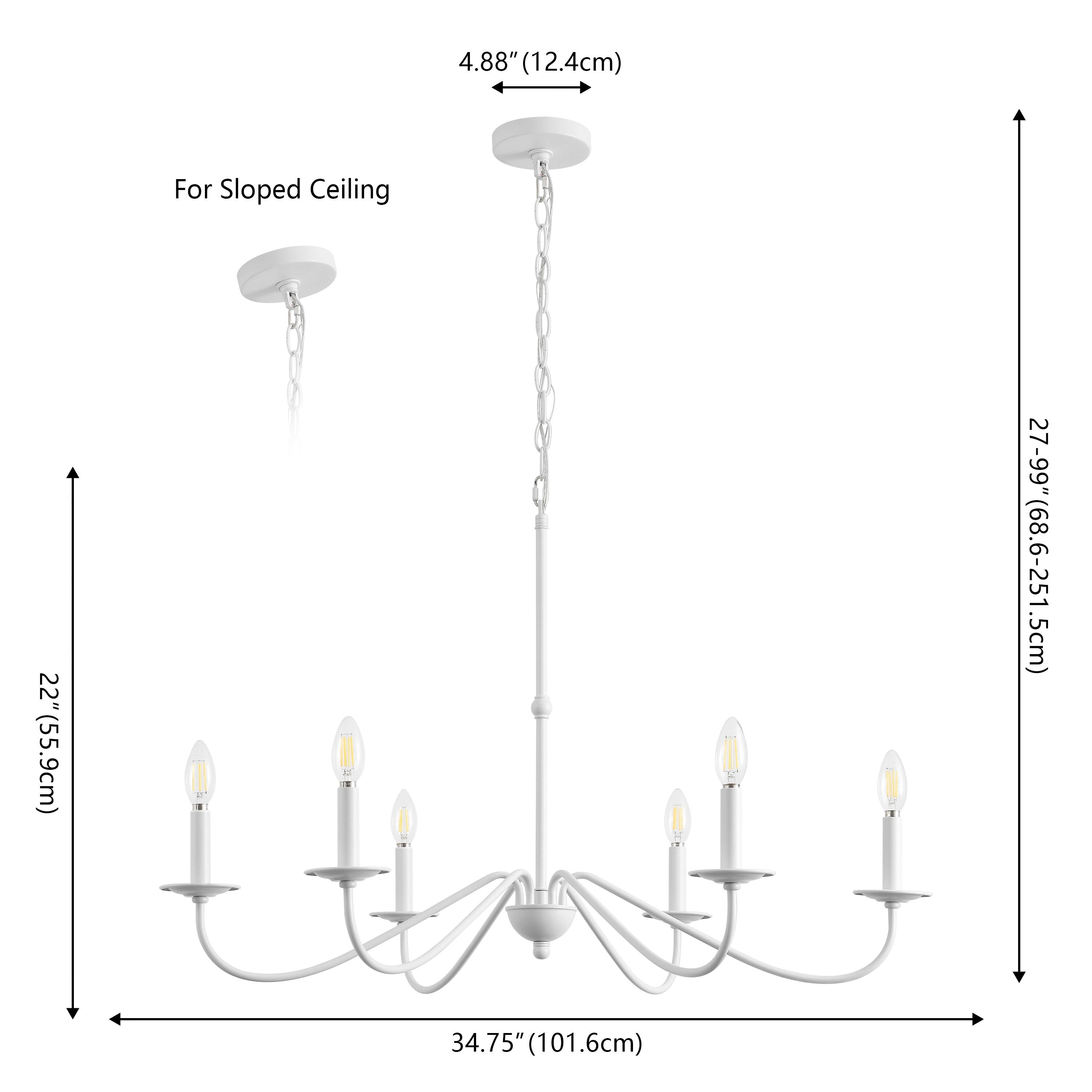 34.75 6-Light Iron LED Chandelier, by JONATHAN Y