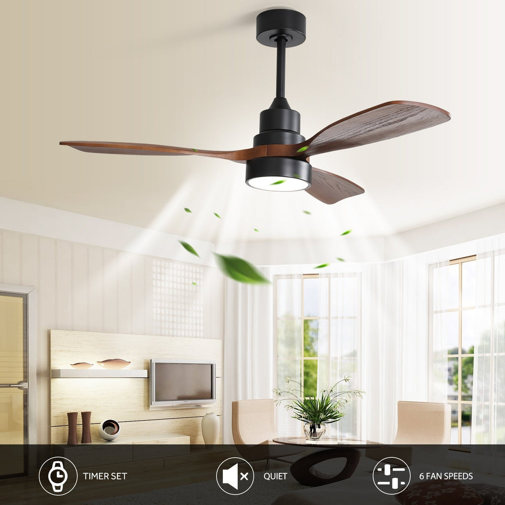 48 and 52 Integrated LED Ceiling Fan with Light and Remote, Reversible DC Motor