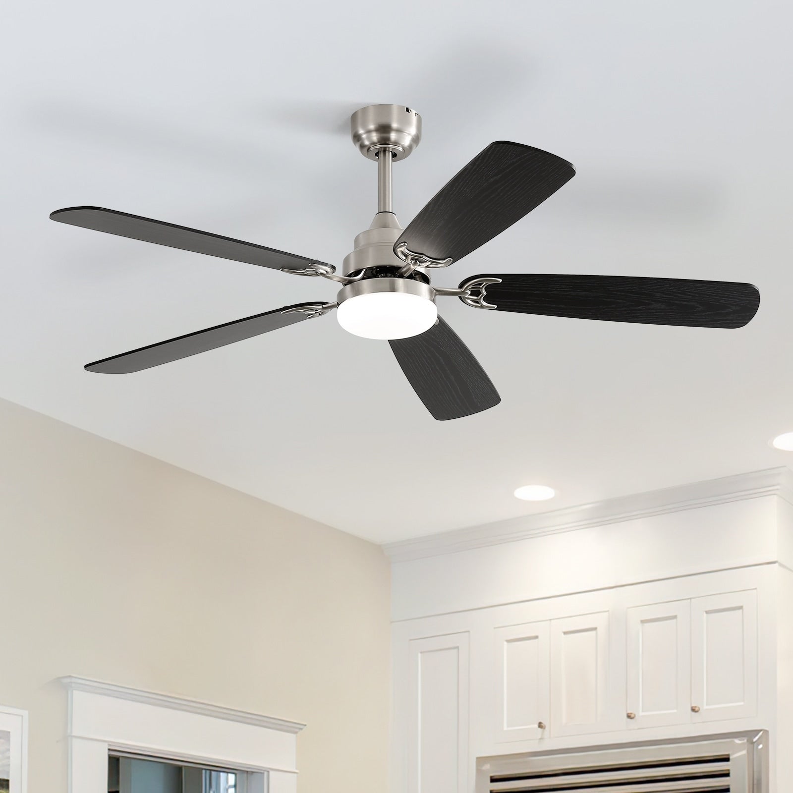 48 and 52 Integrated LED Ceiling Fan with Light and Remote, Reversible DC Motor