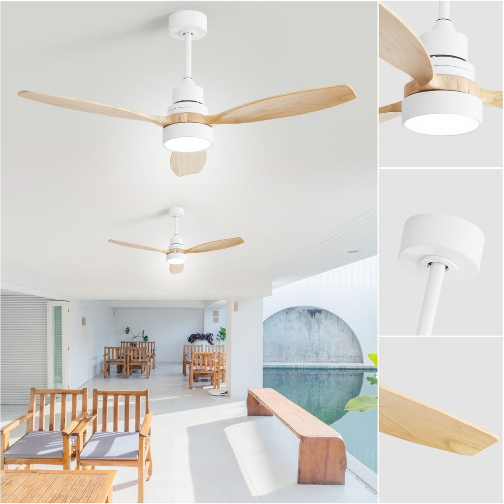 48 and 52 Integrated LED Ceiling Fan with Light and Remote, Reversible DC Motor
