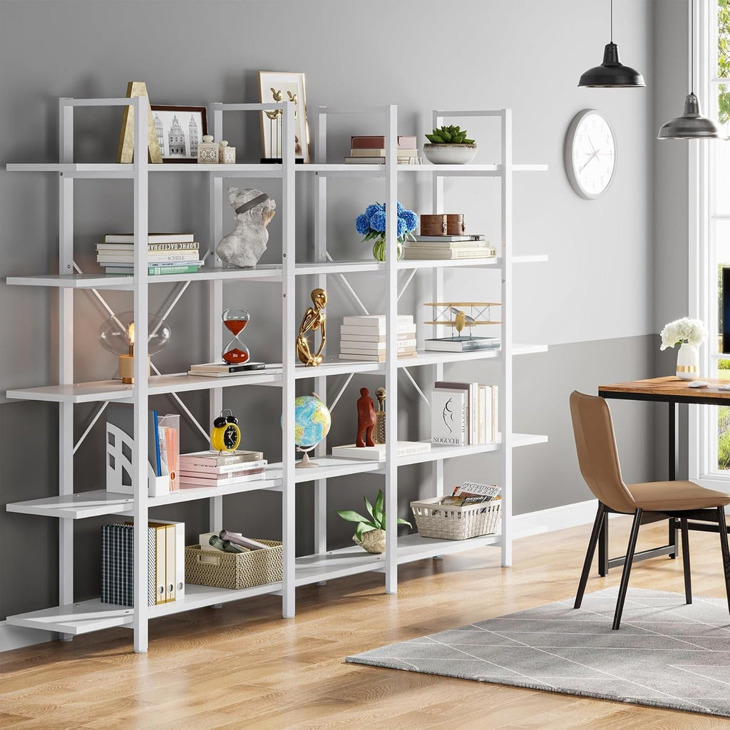 5-Tier Bookshelf, Vintage Industrial Style Bookcase