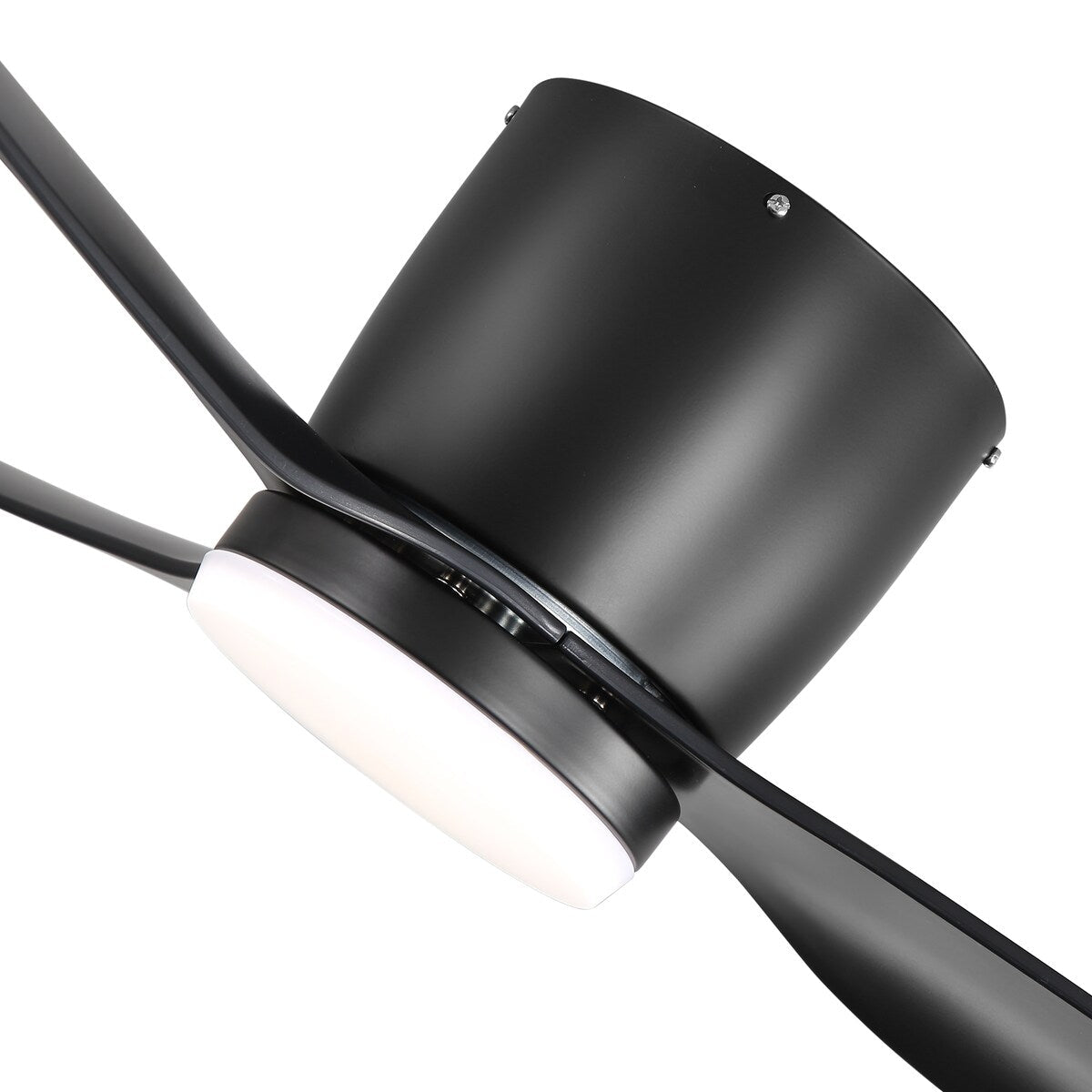 52 Inch Black/White Flush Mount LED Ceiling Fan with Lights Remote(3-Blade)