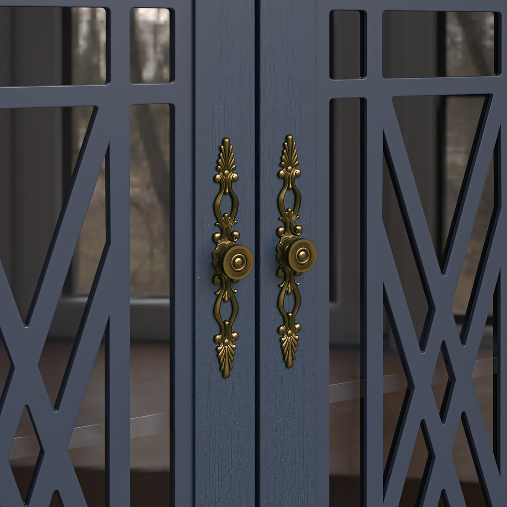 63 Vintage Style Wood Kitchen Accent Buffet Sideboard Cabinet - 63 in Width