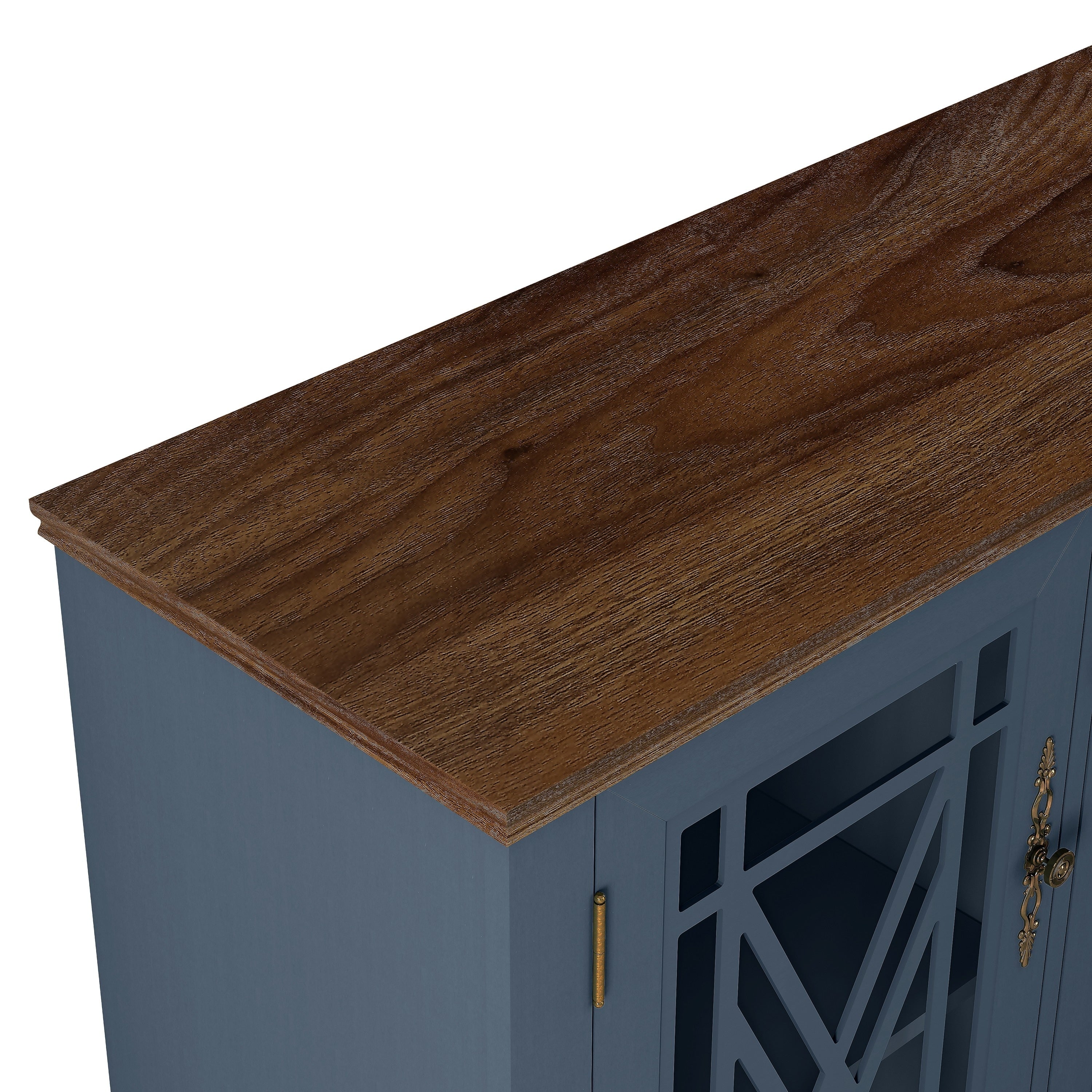 63 Vintage Style Wood Kitchen Accent Buffet Sideboard Cabinet - 63 in Width