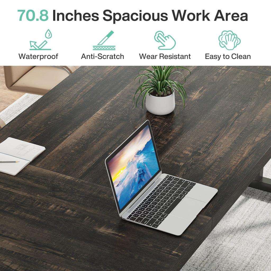 70.8-Inch Executive Desk, Large Computer Office Desk Workstation