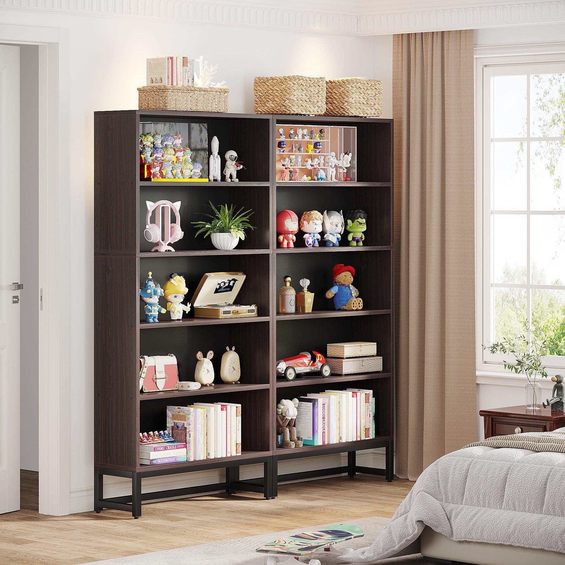 70.8 Inches Tall Bookcase and Bookshelf, 5-Tier Large Bookcases - 11.81D x 31.5W x 70.87H