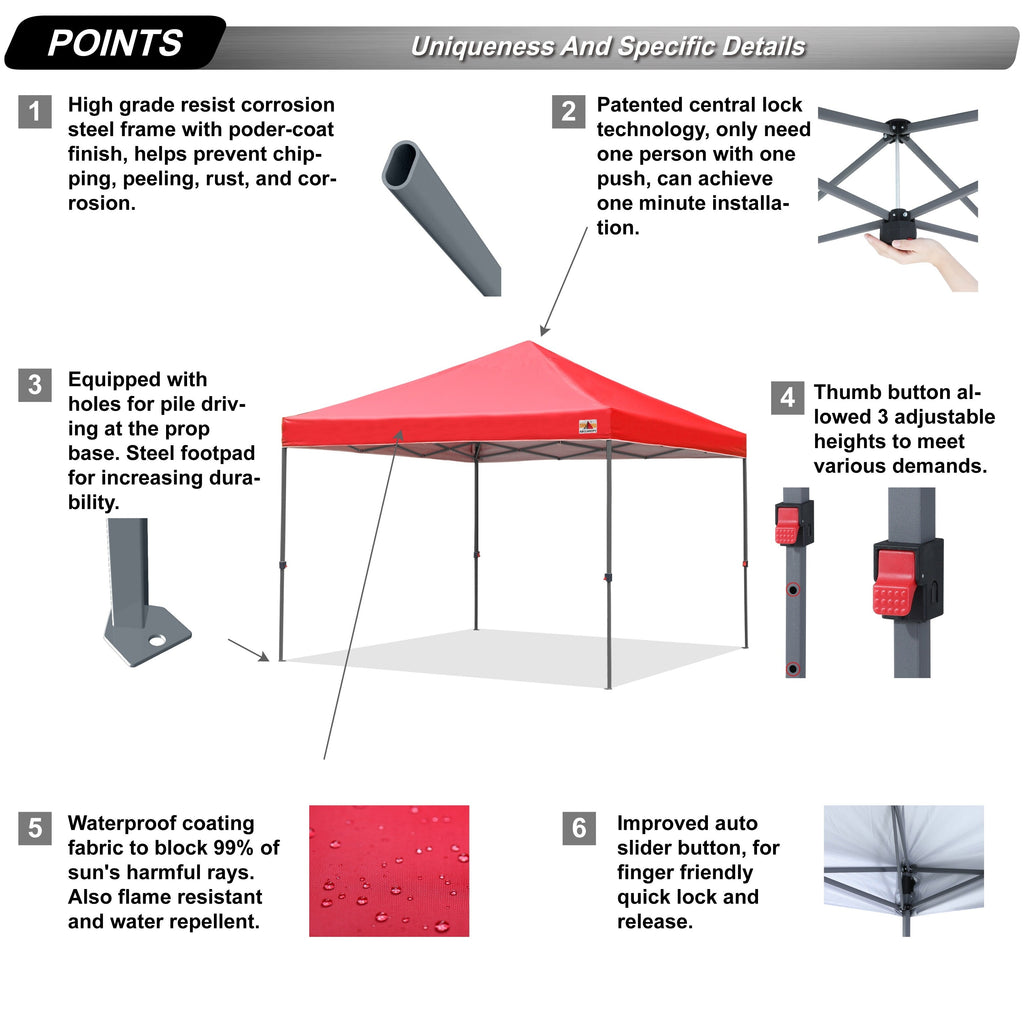 ABCCANOPY Durable Easy Pop up Canopy Tent Outdoor canopy tent