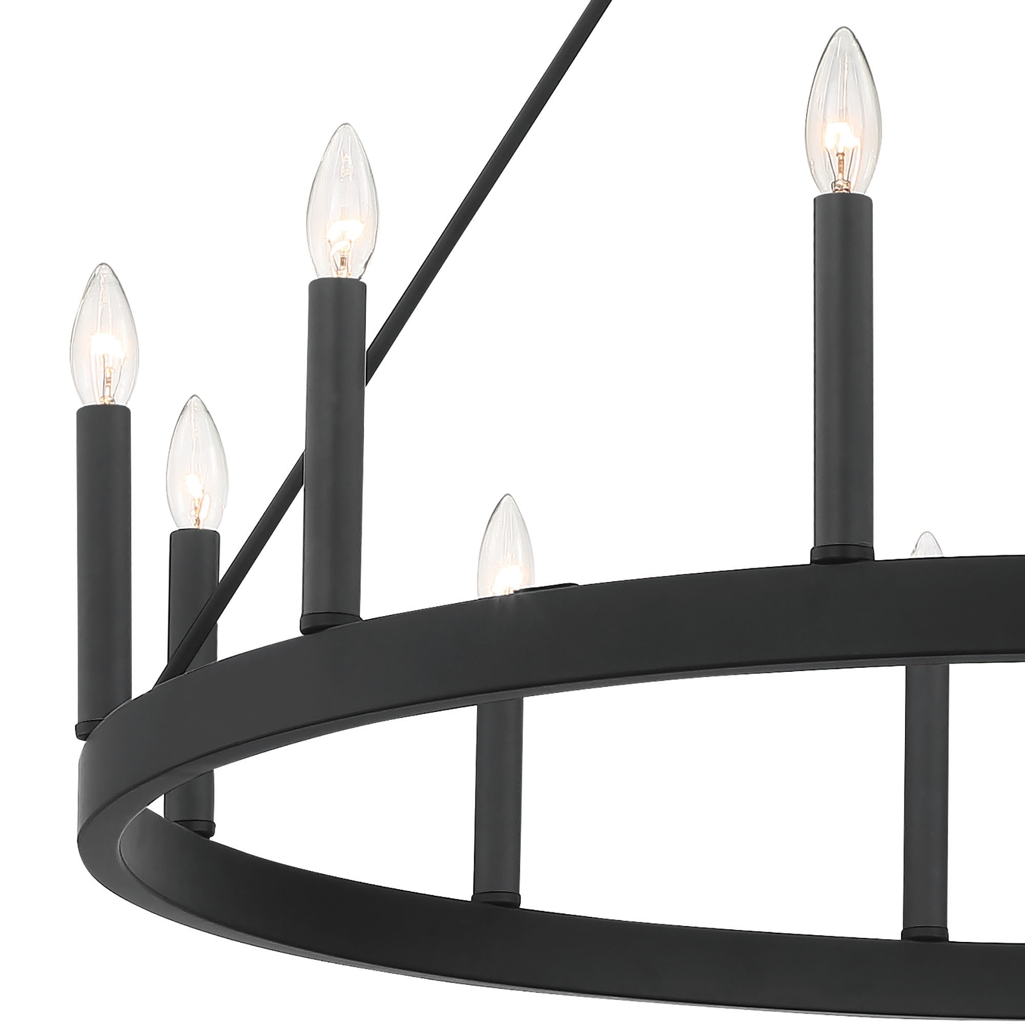 Acroma 12-light Farmhouse 40In Wagon Wheel Chandelier with UL - 40'' D x 138'' H