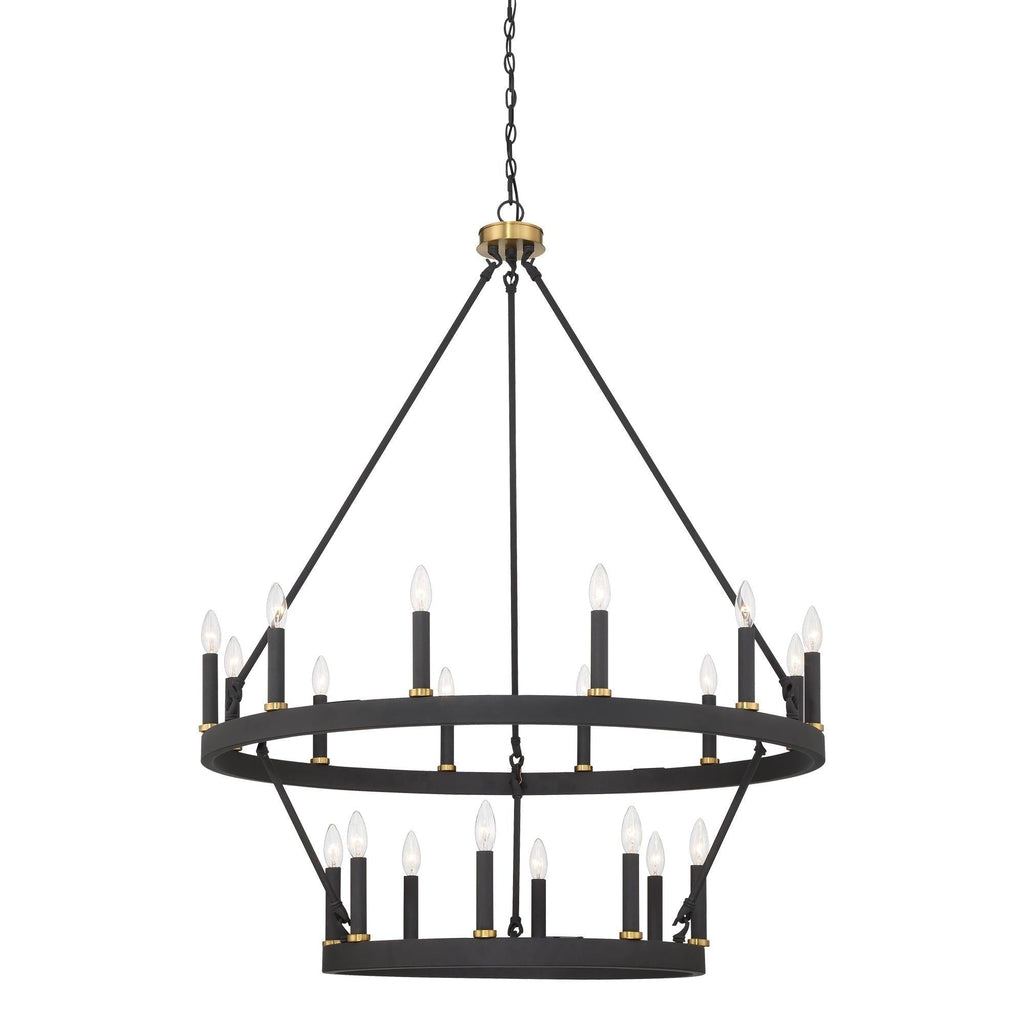 Acroma 20-light Modern Farmhouse 40In Round Wagon Wheel Chandelier with UL