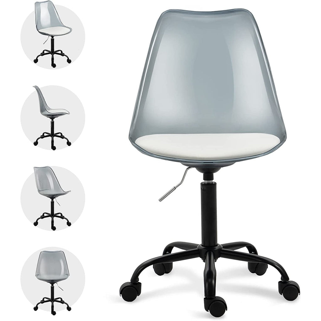 Acrylic Swivel adjustable height Armless Home office Rolling Chair