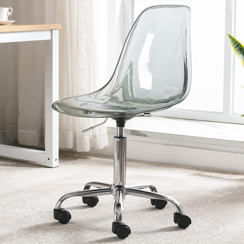 Acrylic Swivel adjustable height Armless Home office Rolling Chair