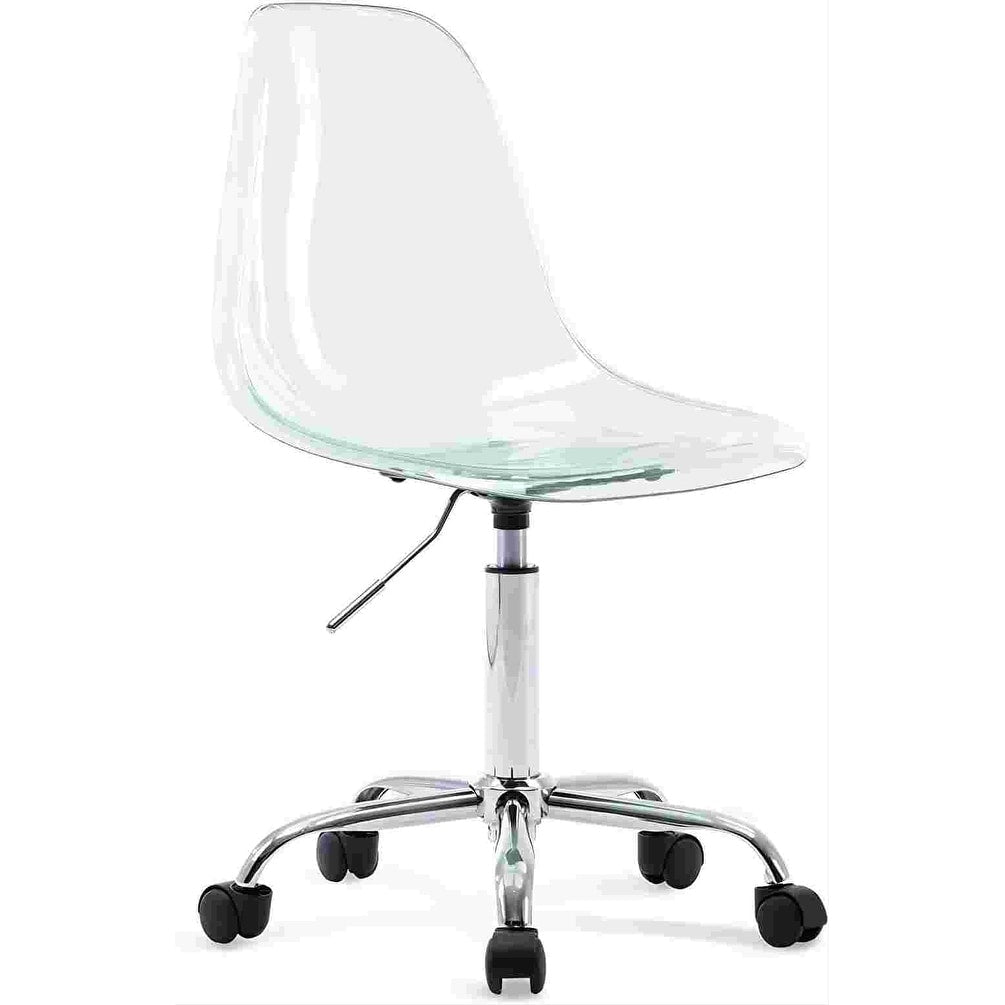 Acrylic Swivel adjustable height Armless Home office Rolling Chair