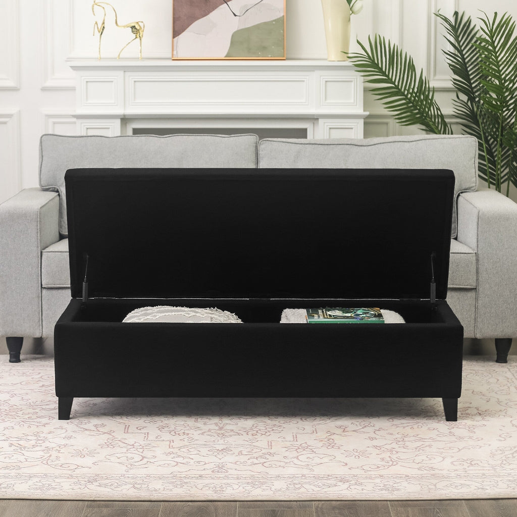 Adeco 50 Bonded Leather Storage Ottoman Bench