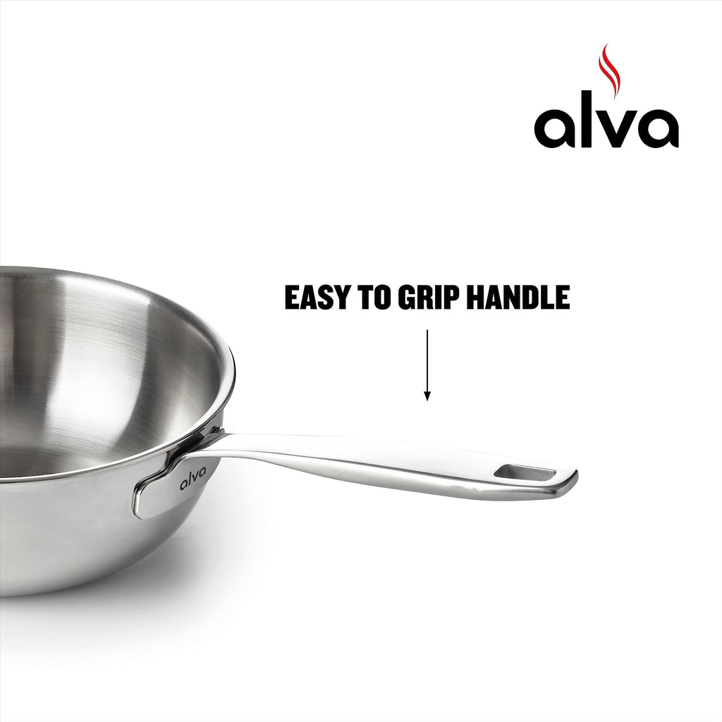 Alva Maestro 5-Ply Stainless Steel Saucier Pan - 1.6 Qt. Non-Toxic