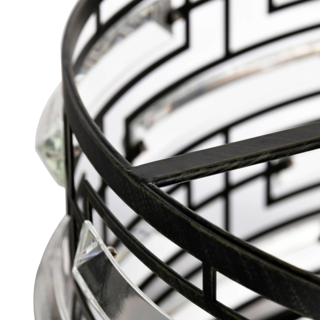 Anita Drum Shade Chandelier with Clear Glass Prism