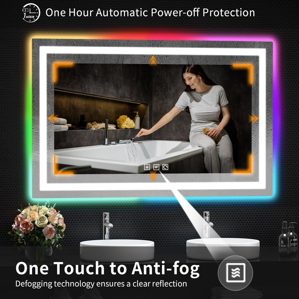 Anti-Fog RGB Backlit & LED Frontlit Bathroom Mirror