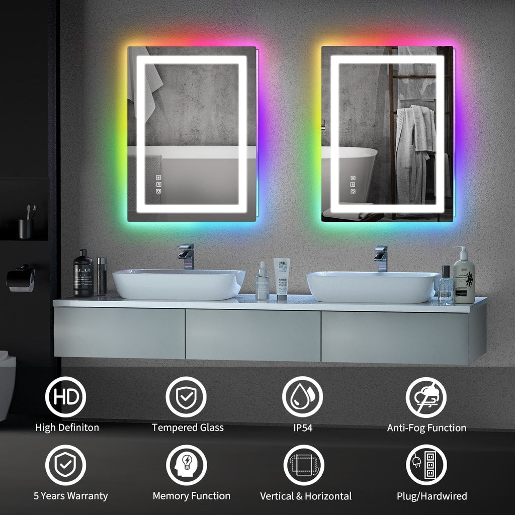 Anti-Fog RGB Backlit & LED Frontlit Bathroom Mirror