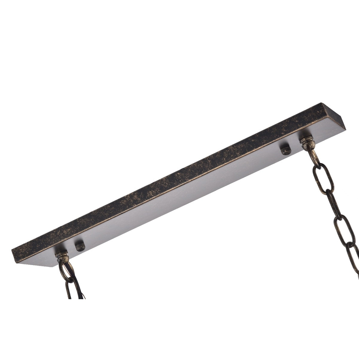 Antique Bronze 6-Light Rectangular Kitchen Island Lighting with Crystal Hanging - Antique Bronze