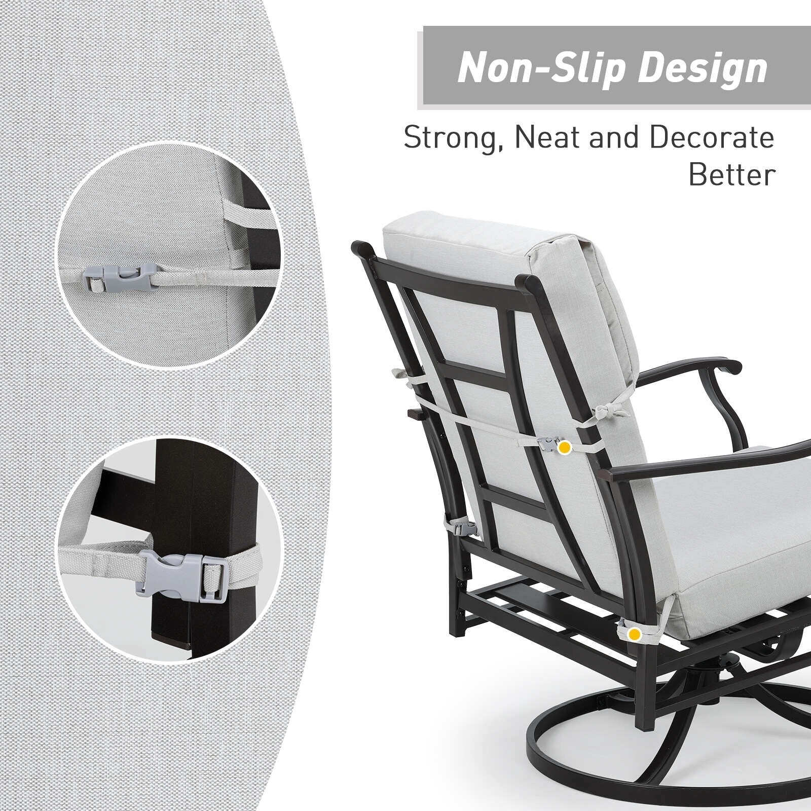 Aoodor Patio High Back Chair Cushions Set of 4, 46x21x4 Inches(Only Cushions)