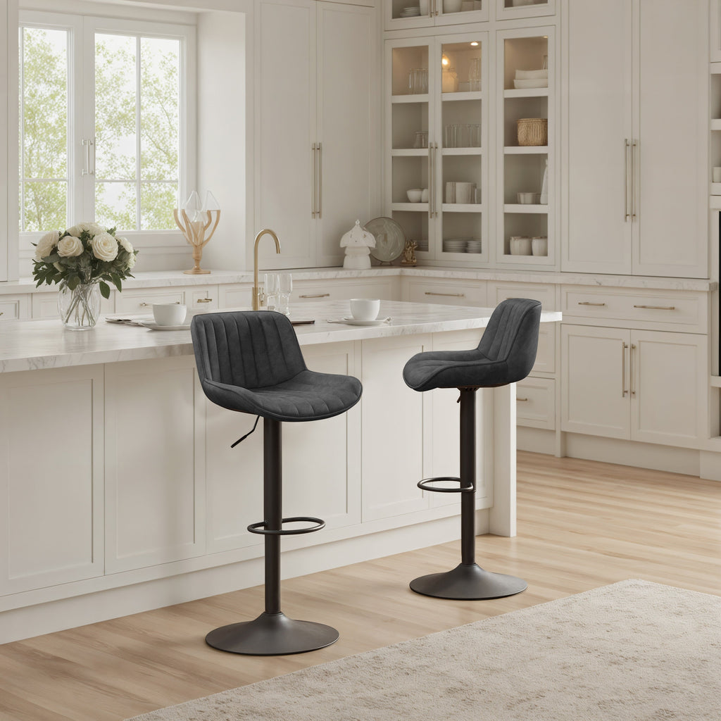 Art Leon Adjustable Height Swivel Barstool, Set of 2