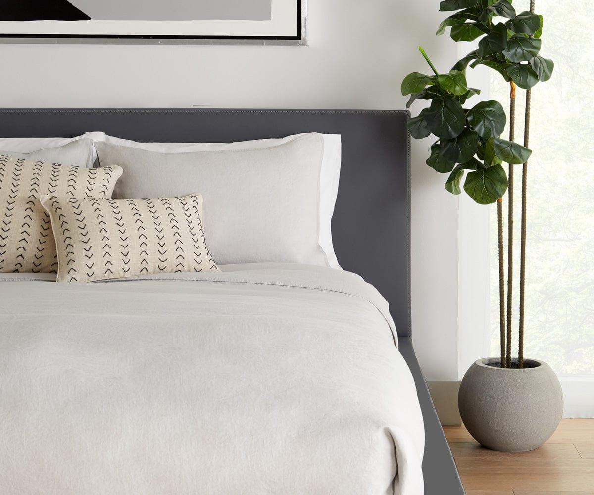 Laila Linen Duvet Cover + Shams Set - Grey