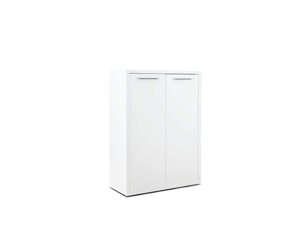 Gammel Low Bookcase with Doors - White