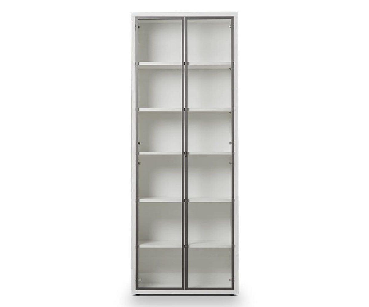 Gammel High Bookcase with Glass Doors - White