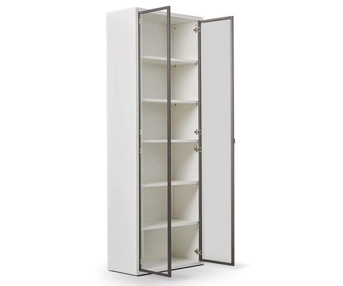 Gammel High Bookcase with Glass Doors - White
