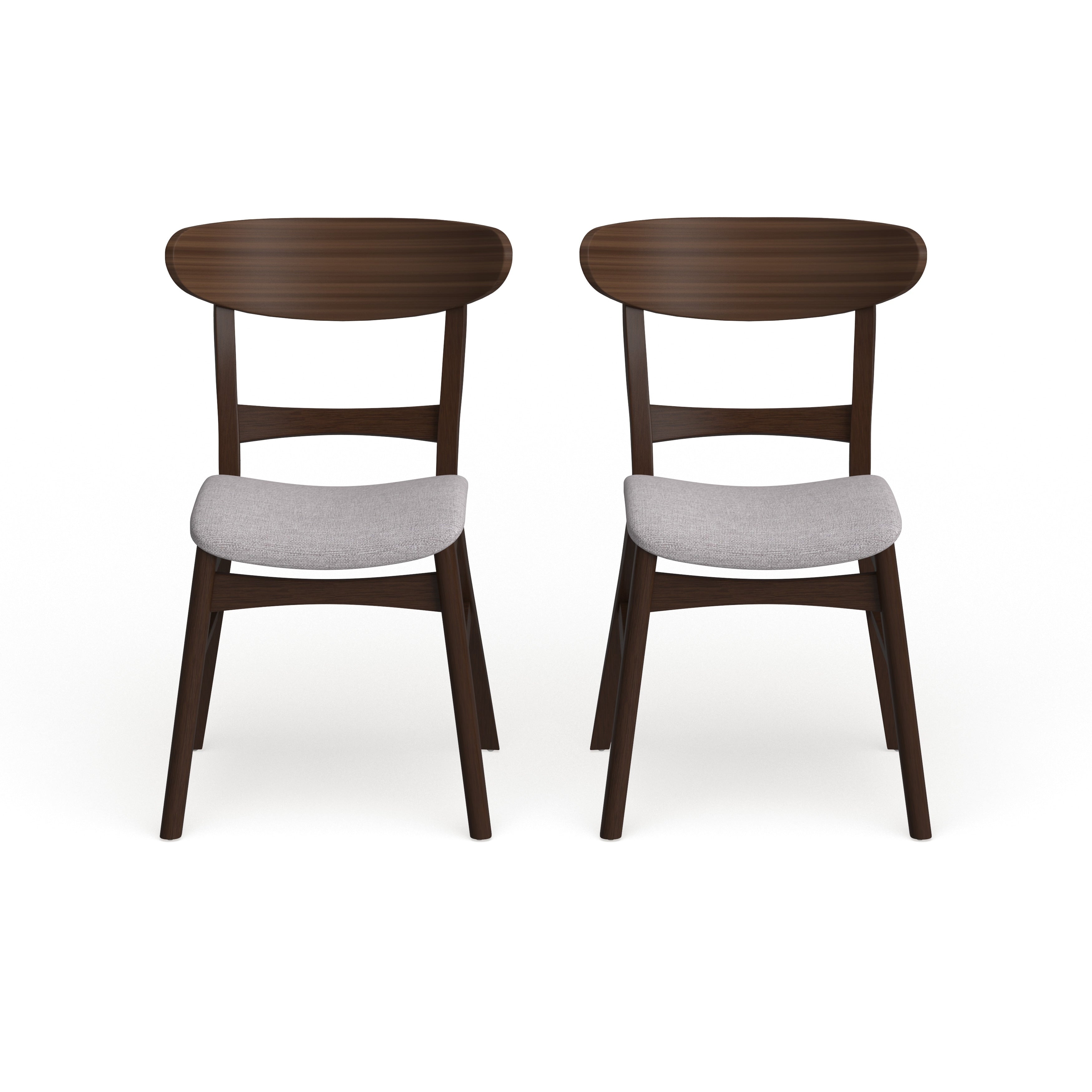 Abrielle Mid-Century Modern Upholstered Rubberwood Dining Chair (Set of 2) by Christopher Knight Home