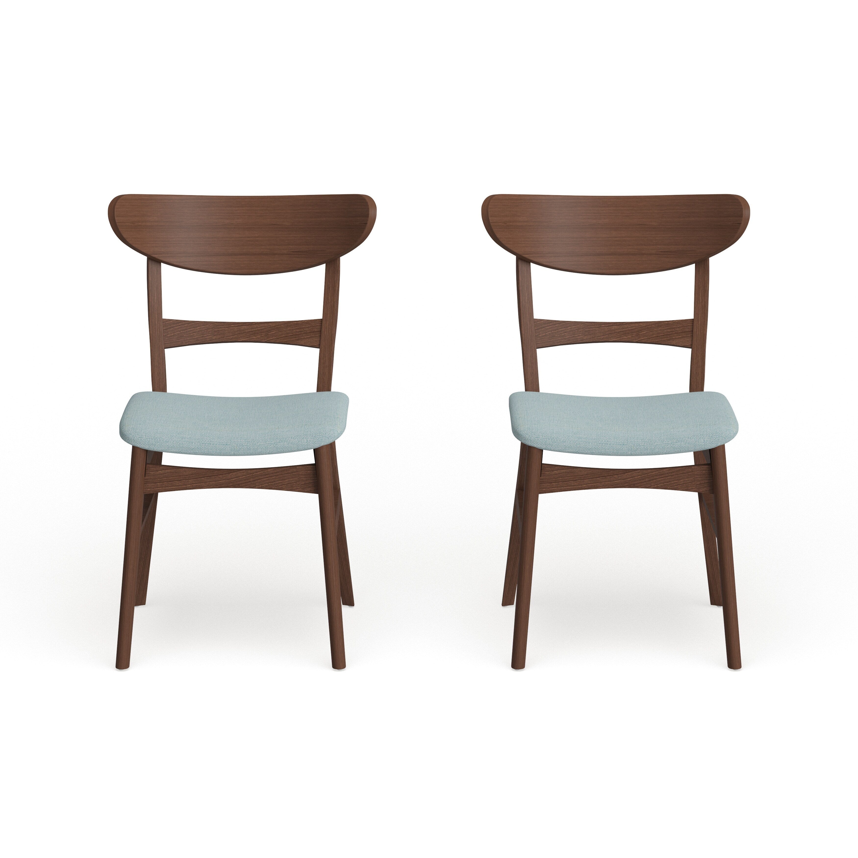 Abrielle Mid-Century Modern Upholstered Rubberwood Dining Chair (Set of 2) by Christopher Knight Home