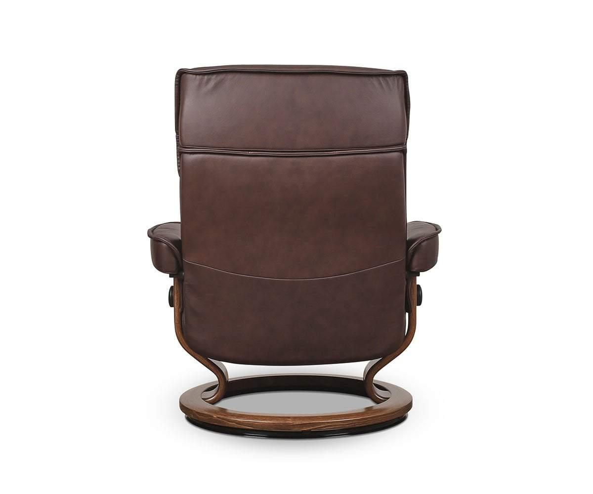 Stressless® Admiral Recliner & Ottoman - Chocolate