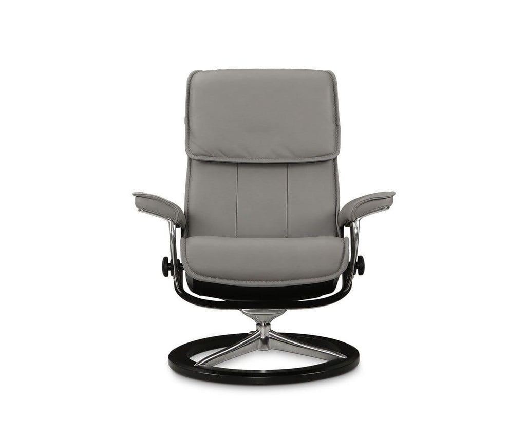 Stressless® Admiral Recliner & Ottoman - Silver Grey