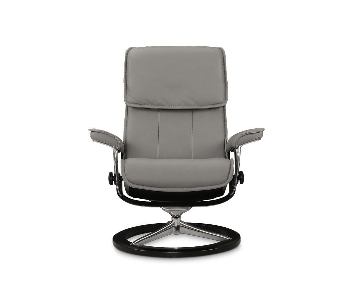 Stressless® Admiral Recliner & Ottoman - Silver Grey