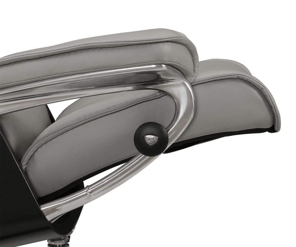 Stressless® Admiral Recliner & Ottoman - Silver Grey