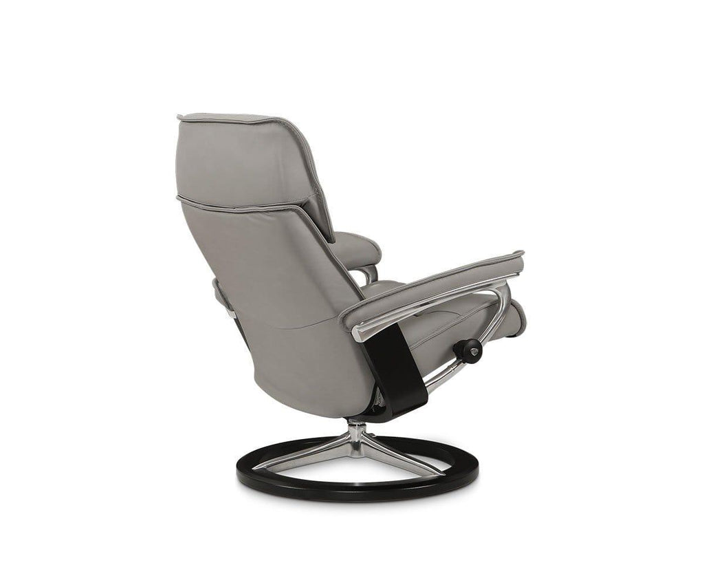 Stressless® Admiral Recliner & Ottoman - Silver Grey