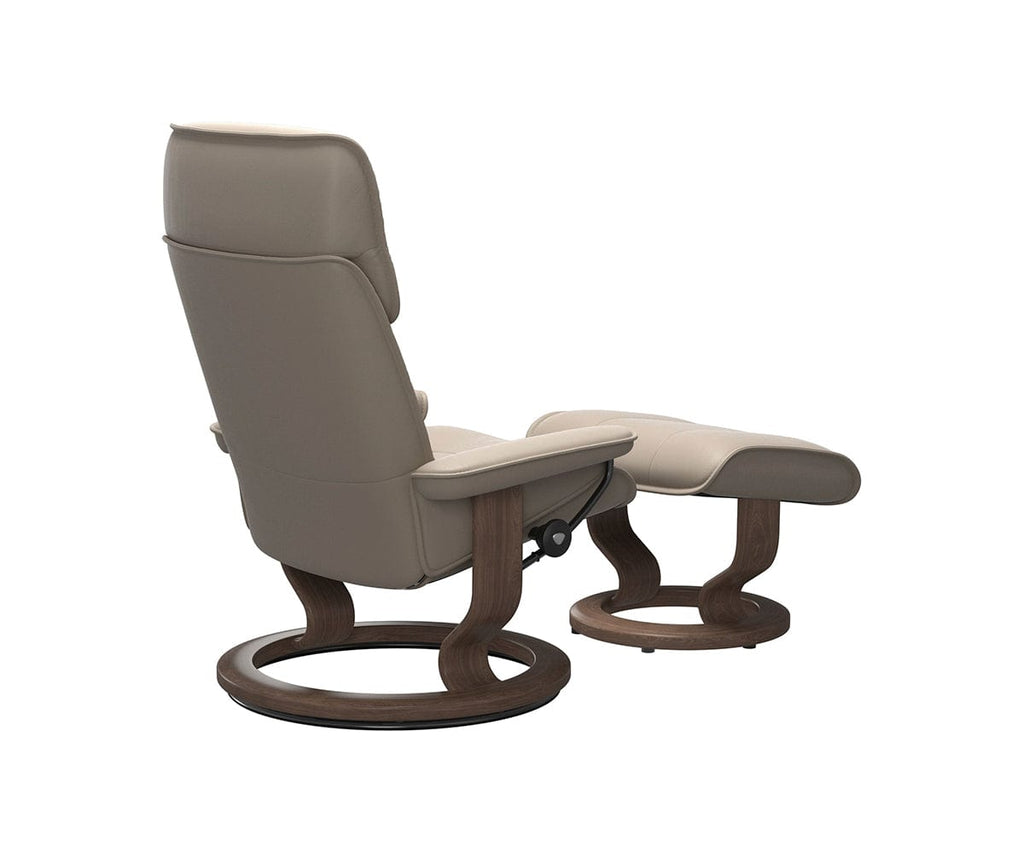 Stressless® Admiral Recliner & Ottoman - Mushroom