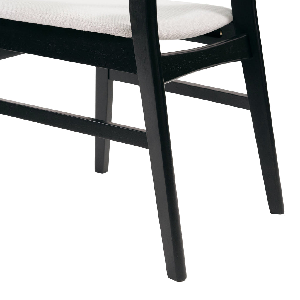 Abrielle Mid-Century Modern Upholstered Rubberwood Dining Chair (Set of 2) by Christopher Knight Home
