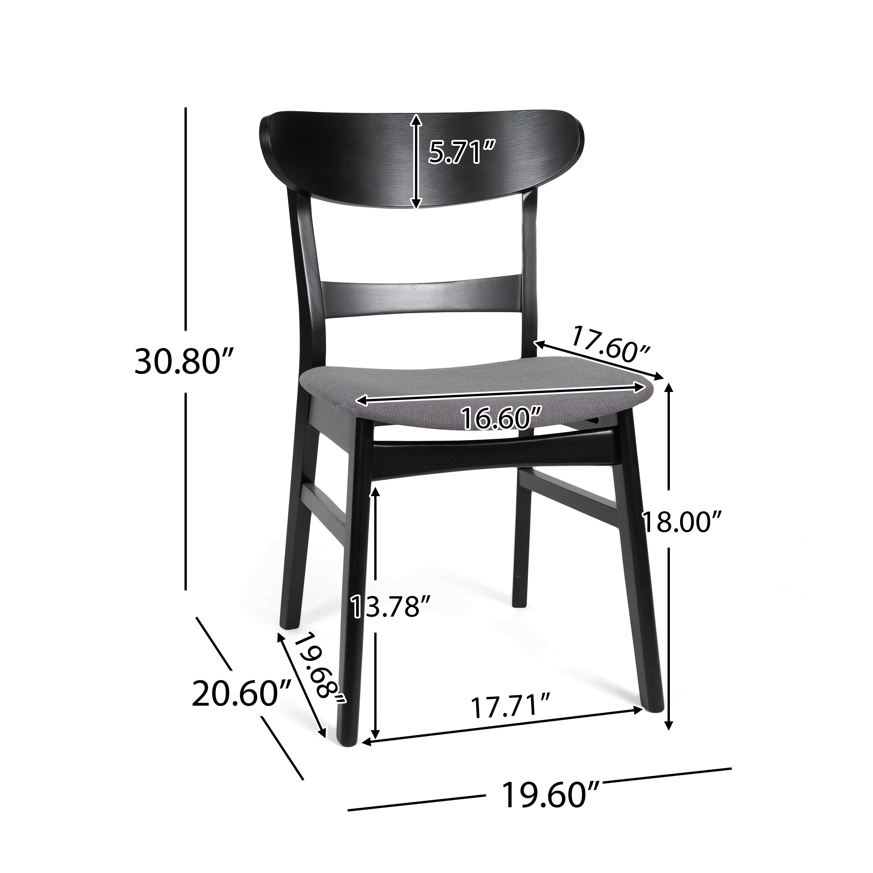 Abrielle Mid-Century Modern Upholstered Rubberwood Dining Chair (Set of 2) by Christopher Knight Home