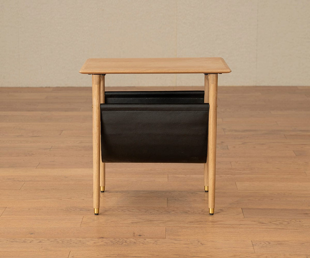 Hendrick End Table With Hanging Shelf II - White Oak