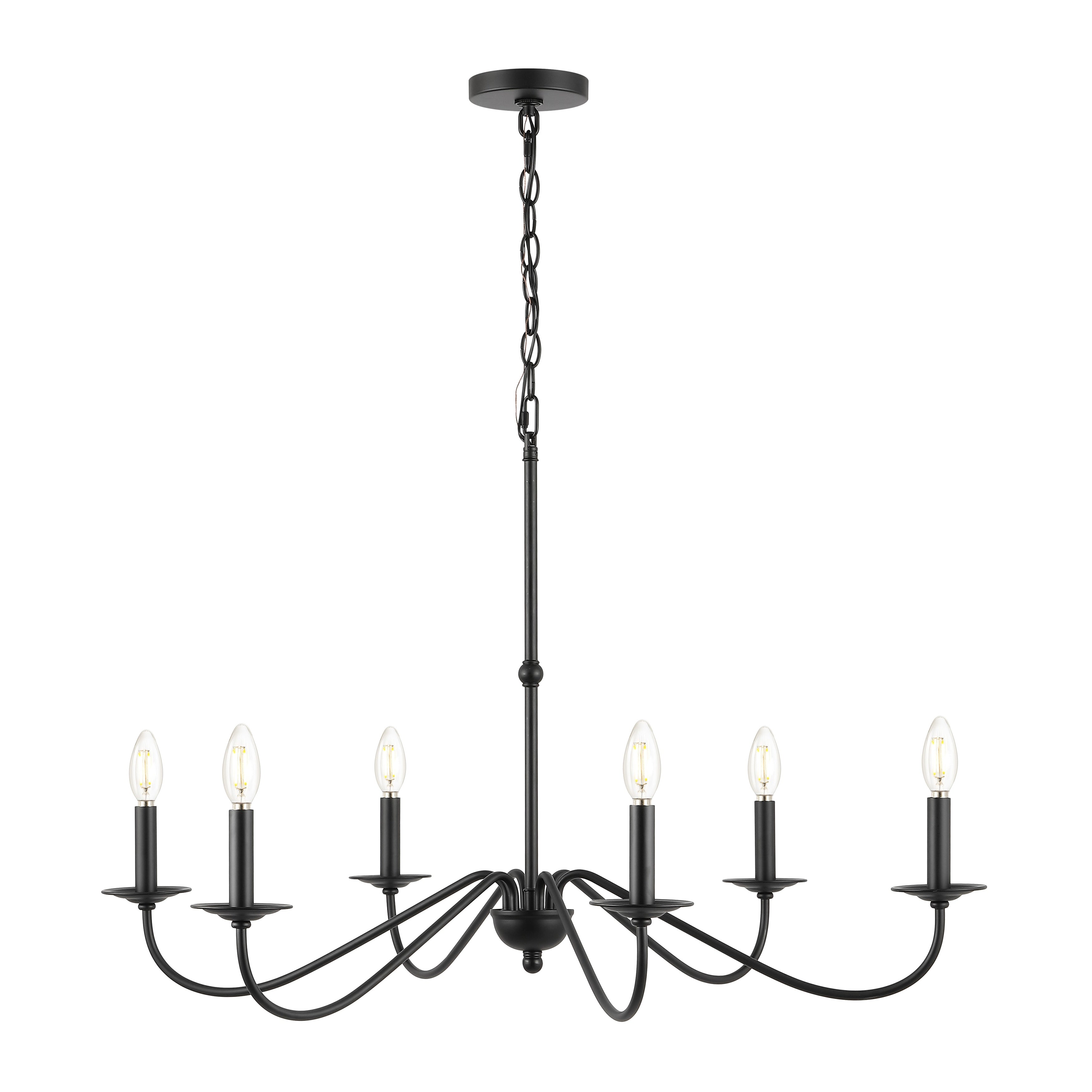 34.75 6-Light Iron LED Chandelier, by JONATHAN Y